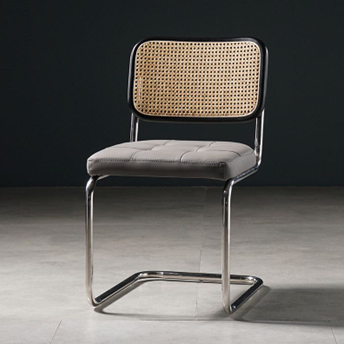 Eigentijdse metalen eetstoelen dineren open achterste armloze zijstoelen voor keuken