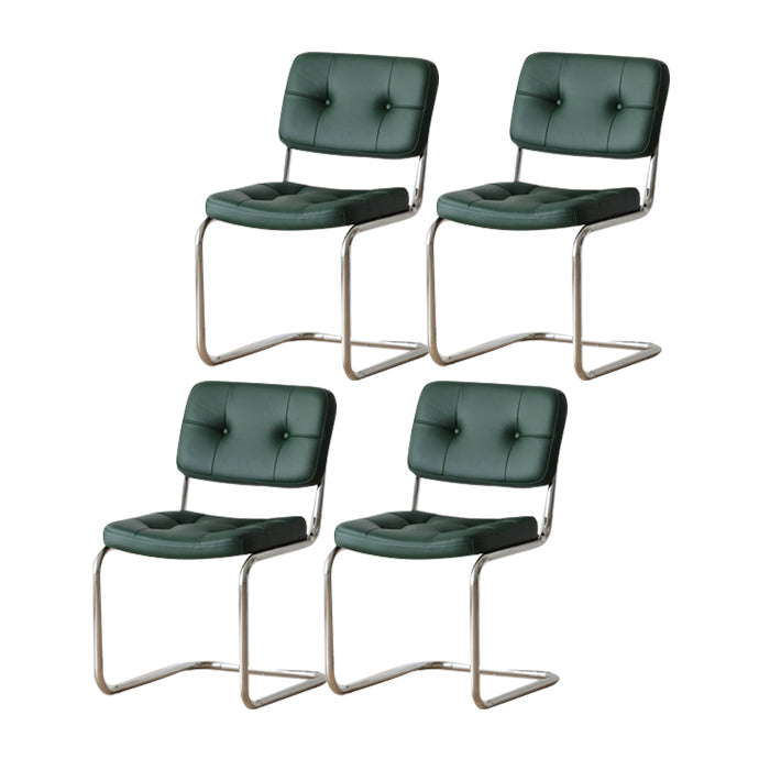 Eigentijdse metalen eetstoelen dineren open achterste armloze zijstoelen voor keuken