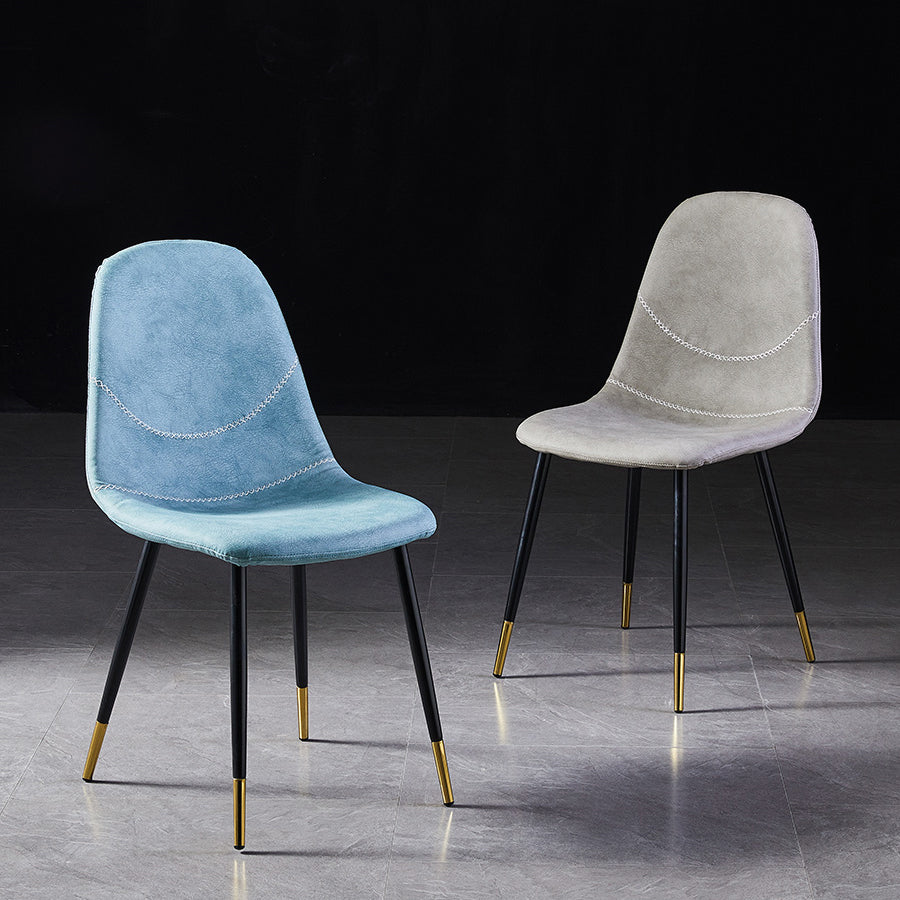 Sillas de comedor sin brazos con respaldo sólido de diseño escandinavo, sillas laterales de comedor de cuero