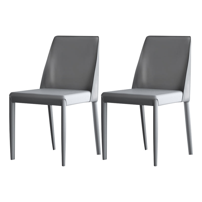 Silla de comedor con acabado mate de cuero, silla lateral con respaldo sólido para el hogar, estilo diseñador