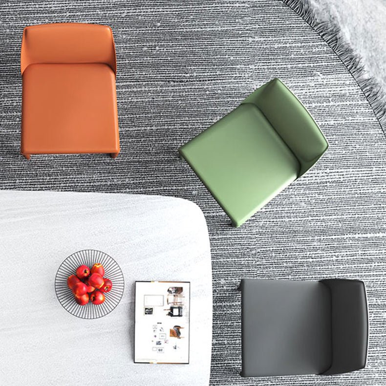 Silla de comedor con acabado mate de cuero, silla lateral con respaldo sólido para el hogar, estilo diseñador