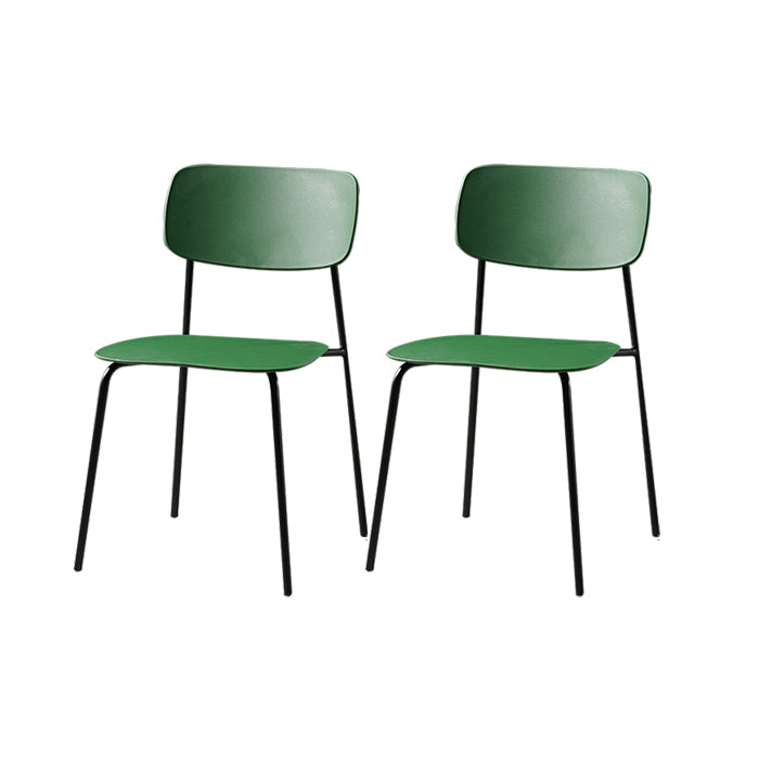 Silla de comedor de estilo moderno Silla auxiliar apilable sin brazos con patas de metal