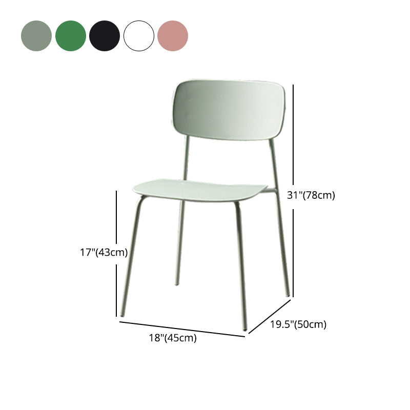 Silla de comedor de estilo moderno Silla auxiliar apilable sin brazos con patas de metal