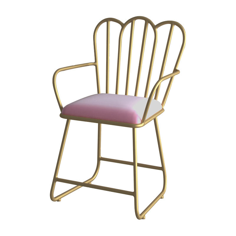 Silla de comedor de terciopelo Glam, sillón lateral de comedor de metal para uso en restaurantes