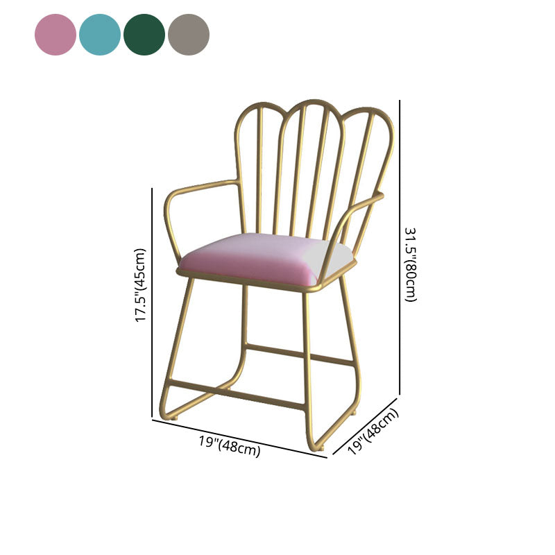 Silla de comedor de terciopelo Glam, sillón lateral de comedor de metal para uso en restaurantes