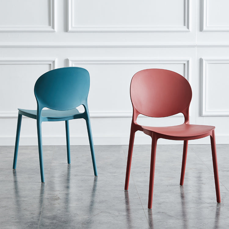 Silla escandinava de plástico para interior y exterior, silla lateral con respaldo abierto