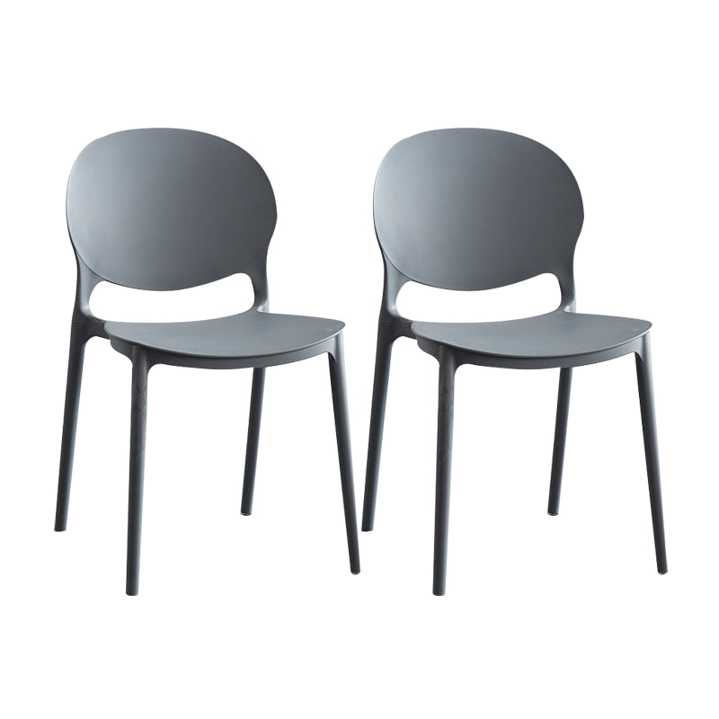 Silla escandinava de plástico para interior y exterior, silla lateral con respaldo abierto