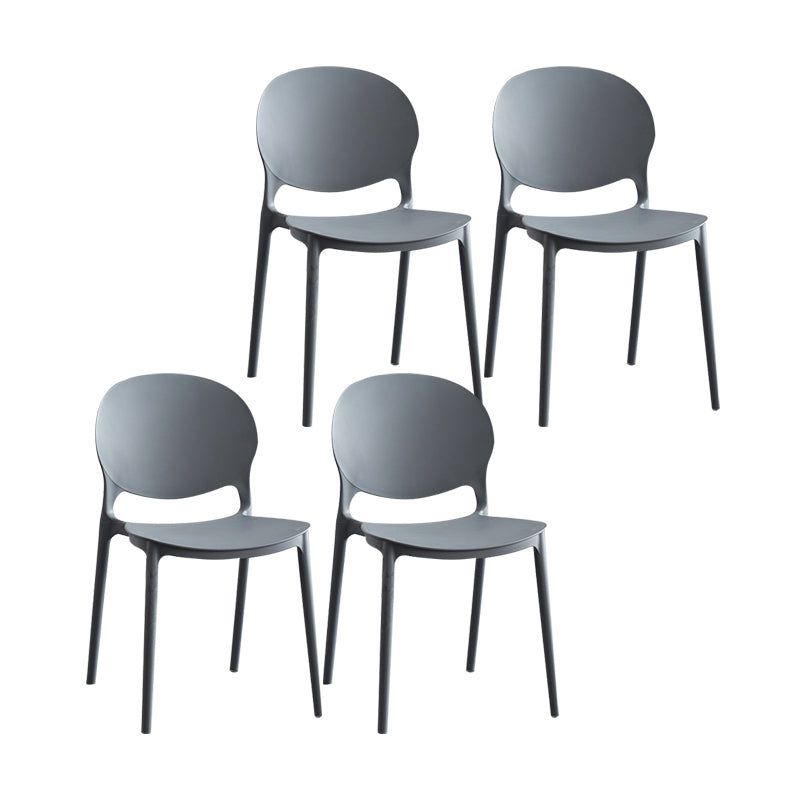 Silla escandinava de plástico para interior y exterior, silla lateral con respaldo abierto