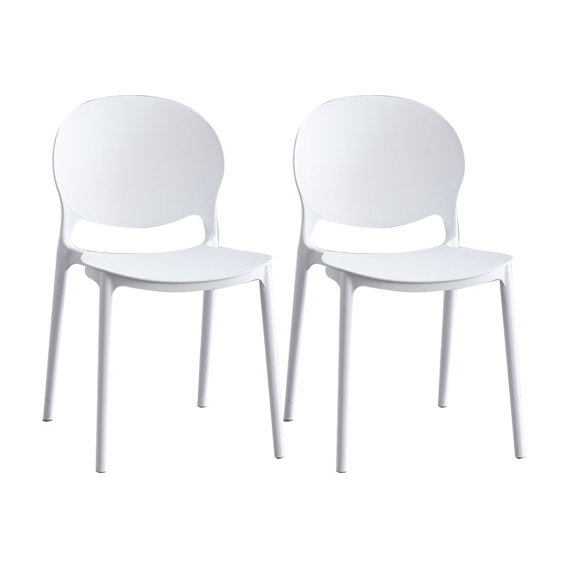 Silla escandinava de plástico para interior y exterior, silla lateral con respaldo abierto