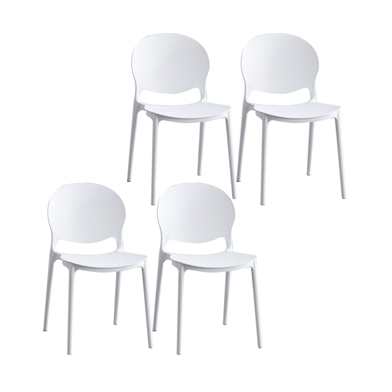 Silla escandinava de plástico para interior y exterior, silla lateral con respaldo abierto