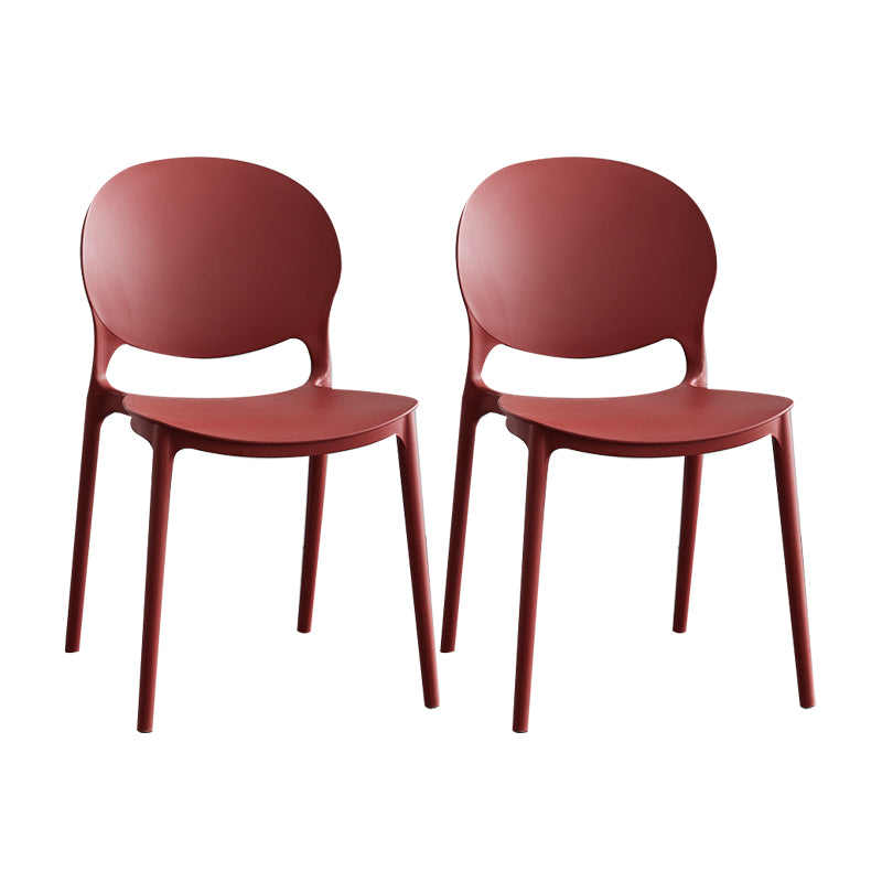 Silla escandinava de plástico para interior y exterior, silla lateral con respaldo abierto
