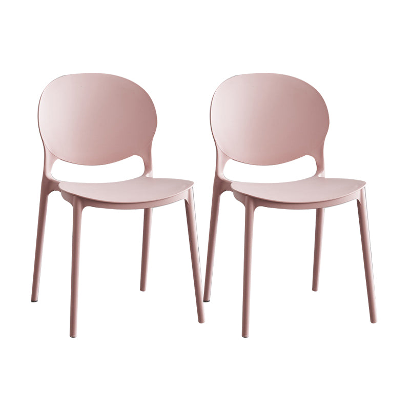 Silla escandinava de plástico para interior y exterior, silla lateral con respaldo abierto