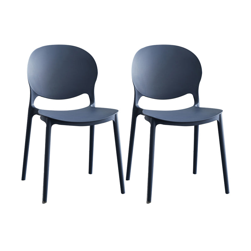 Silla escandinava de plástico para interior y exterior, silla lateral con respaldo abierto