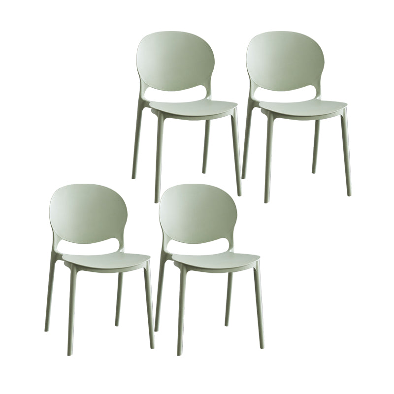 Silla escandinava de plástico para interior y exterior, silla lateral con respaldo abierto