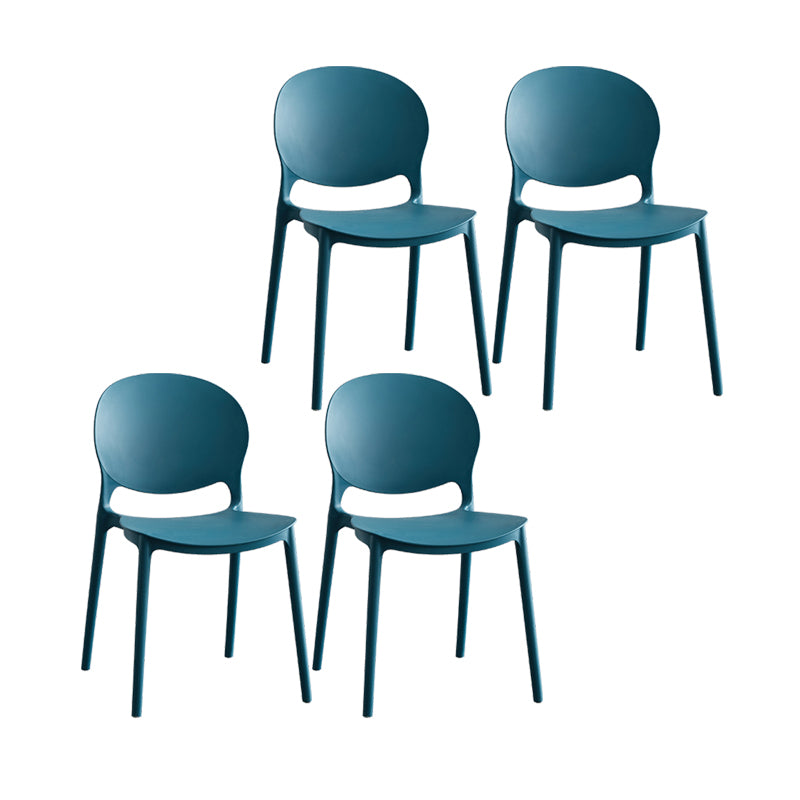 Silla escandinava de plástico para interior y exterior, silla lateral con respaldo abierto