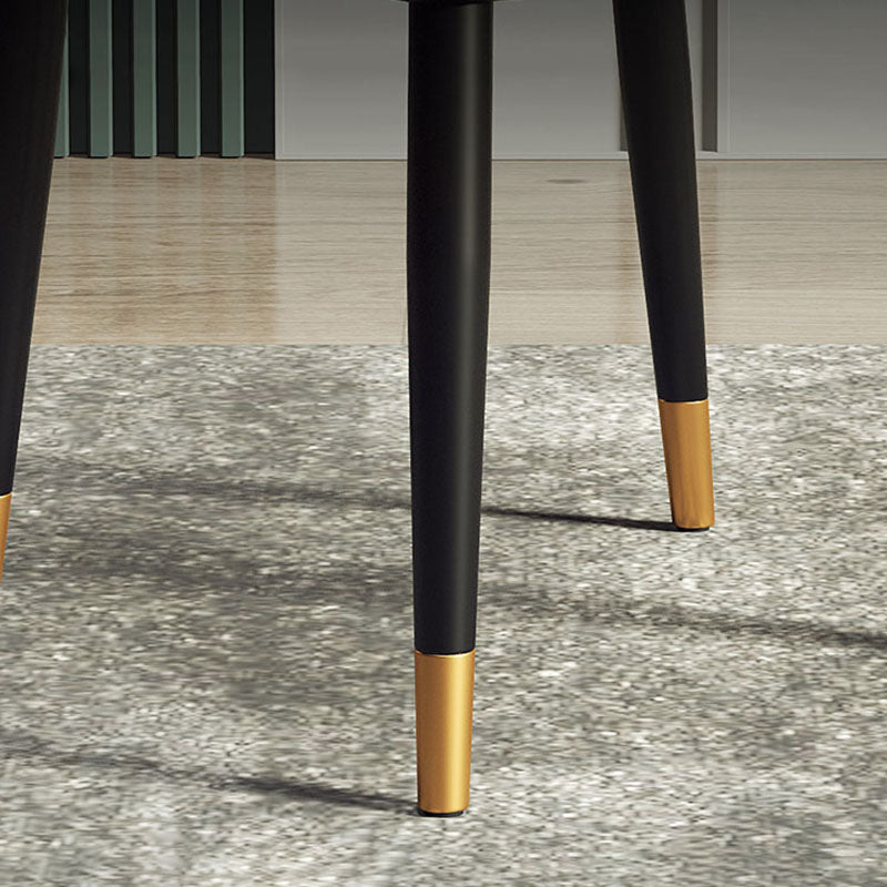 Silla auxiliar de comedor de cuero con respaldo sólido de diseño escandinavo