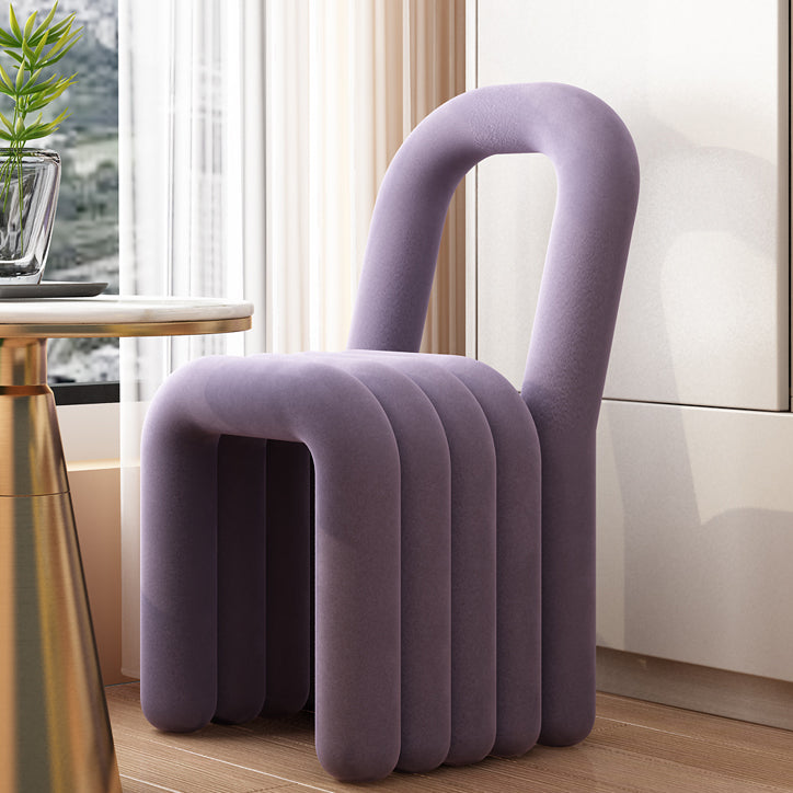 Chaise de salle à manger sans bras en velours contemporain chaises de salle à manger en métal pour un usage à domicile