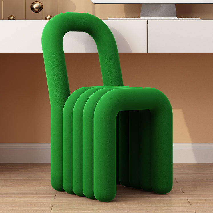 Chaise de salle à manger sans bras en velours contemporain chaises de salle à manger en métal pour un usage à domicile