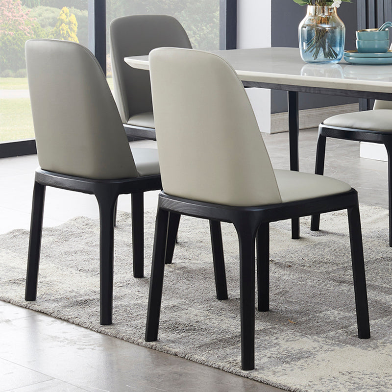 Sillas de comedor de estilo moderno, cocina, comedor, sillas laterales sin brazos con patas de madera