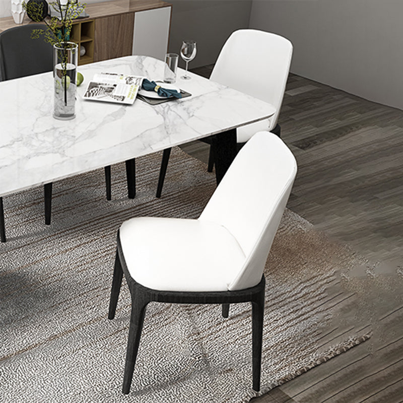 Sillas de comedor de estilo moderno, cocina, comedor, sillas laterales sin brazos con patas de madera