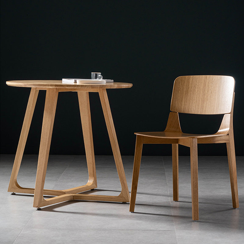 Silla de comedor de madera moderna con respaldo abierto, sillas laterales sin brazos para el hogar