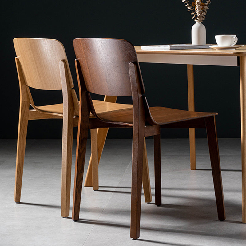 Silla de comedor de madera moderna con respaldo abierto, sillas laterales sin brazos para el hogar