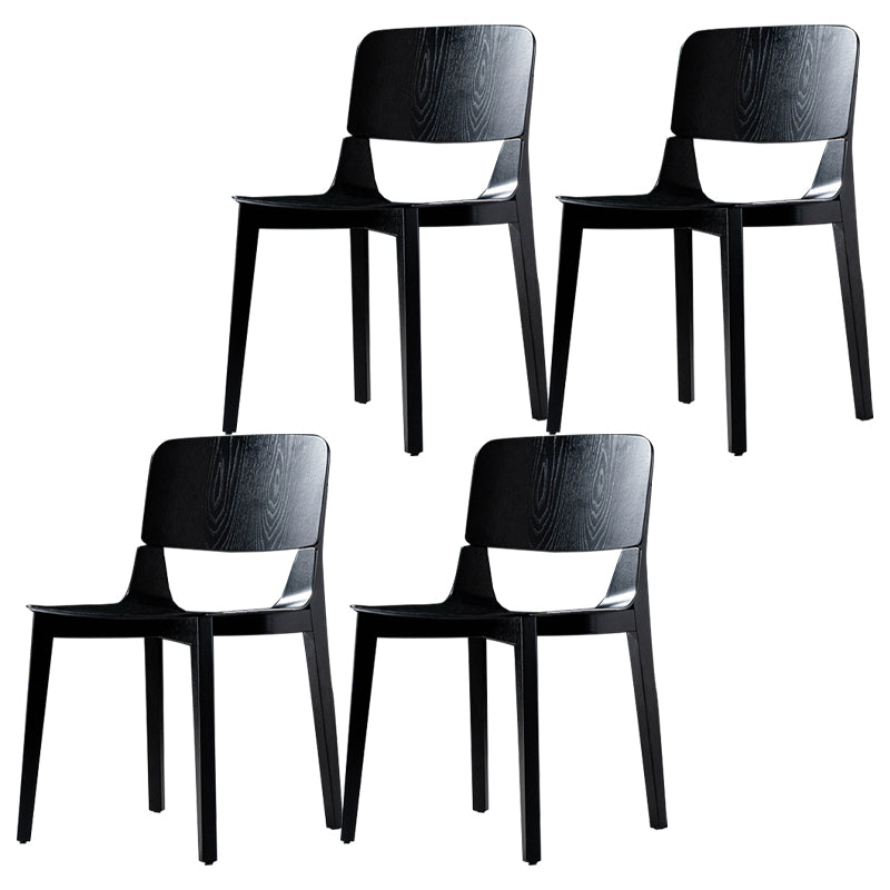 Silla de comedor de madera moderna con respaldo abierto, sillas laterales sin brazos para el hogar