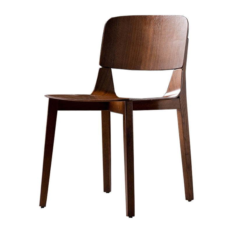 Silla de comedor de madera moderna con respaldo abierto, sillas laterales sin brazos para el hogar