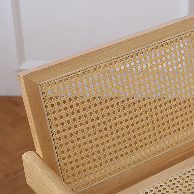 Silla de comedor contemporánea con respaldo abierto de madera maciza con acabado mate