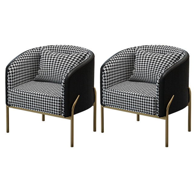 Silla de comedor de metal de estilo nórdico, sillas laterales tapizadas sin brazos para uso doméstico