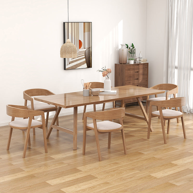 1/2/7 Pcs Pine Wood Modern Dining Room Set with Wooden Table and Chairs Dinette Set