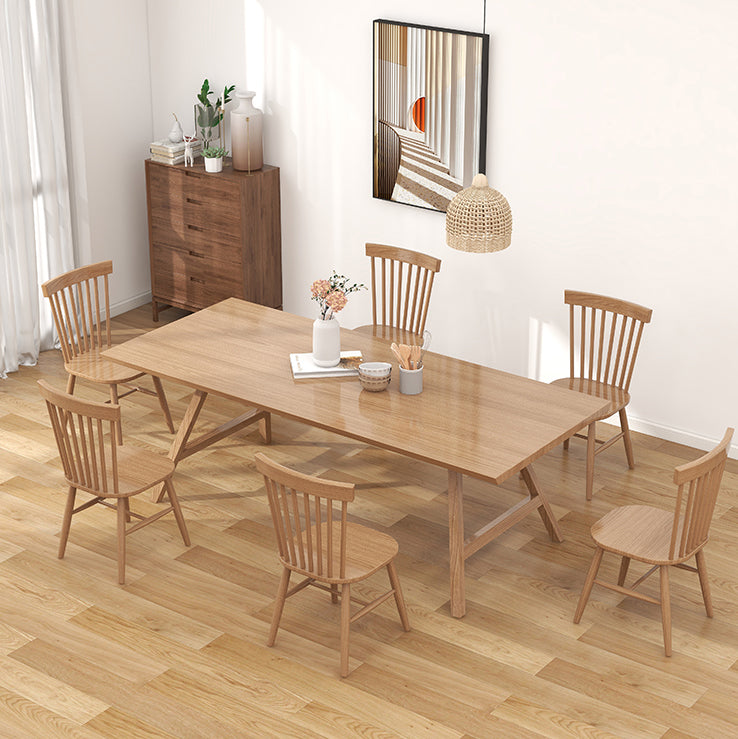 1/2/7 Pcs Pine Wood Modern Dining Room Set with Wooden Table and Chairs Dinette Set