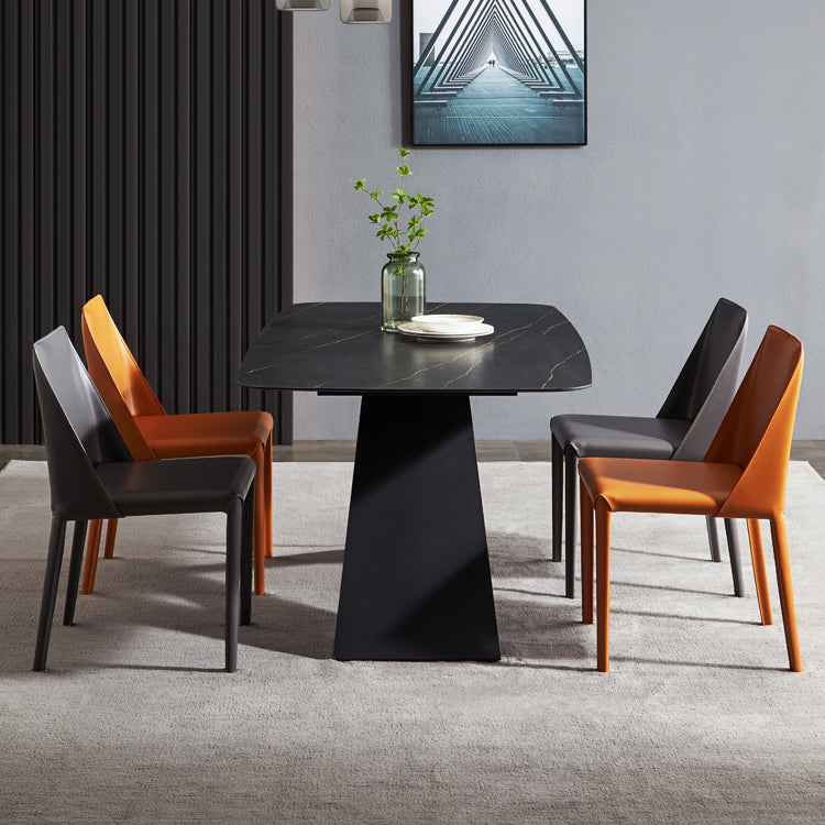 Contemporary 1/4/5/6 Pieces Dining Set Black Rectangle Dining Table Set