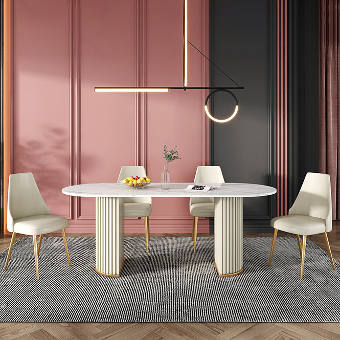 Glam Style 1/2/5/7 Pieces Dining Set Sintered Stone Dining Table for Home Use