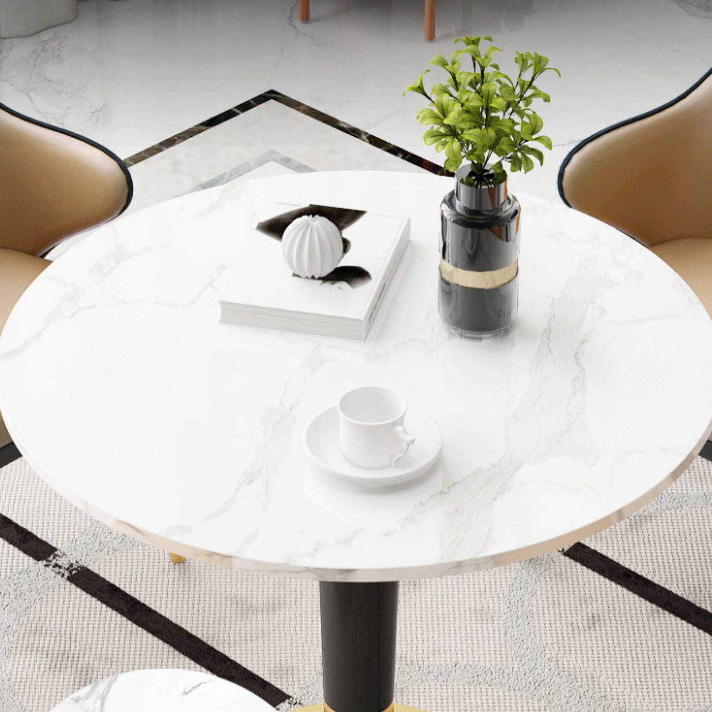 Contemporary 1/4/5 Pieces Dining Set Round Dining Room Table Set