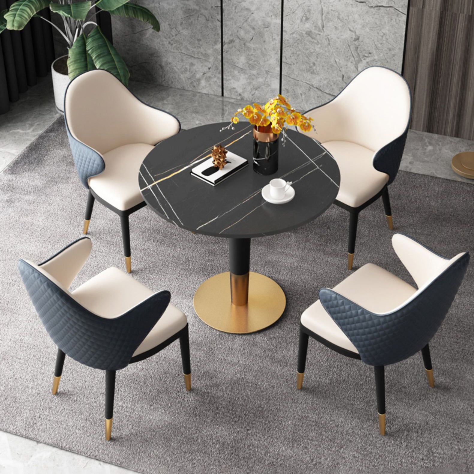 Contemporary 1/4/5 Pieces Dining Set Round Dining Room Table Set