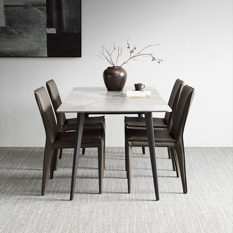 Modern 1/2/5/7 Pieces Dining Set Rectangle White Dining Table Set for Home Use