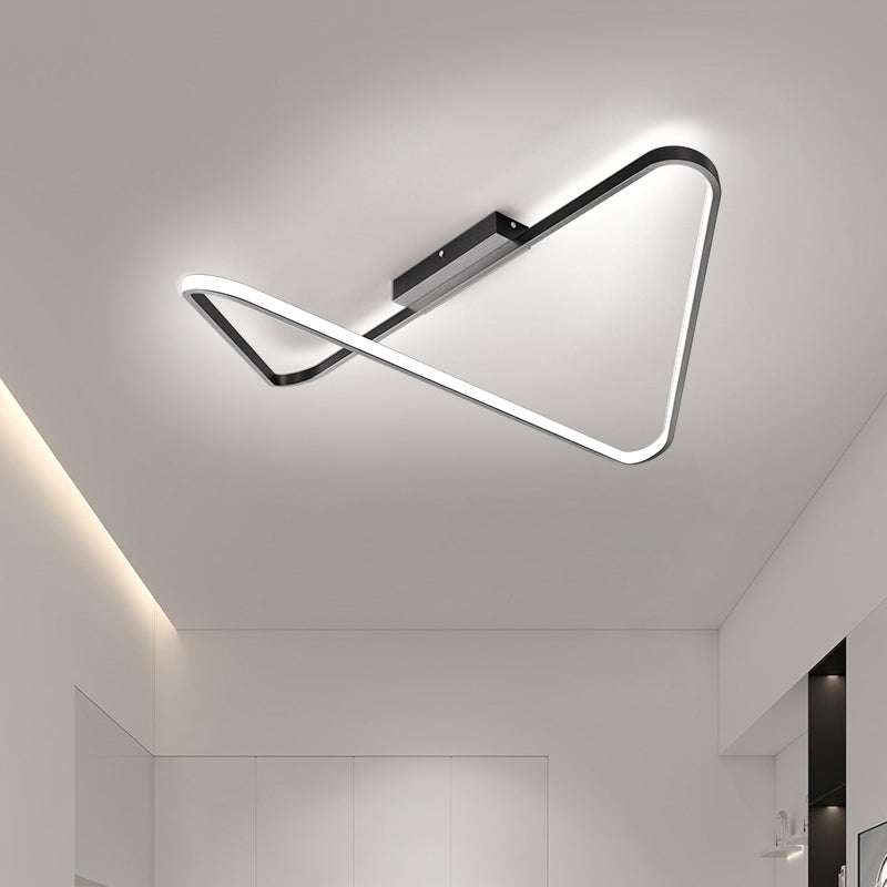 Modern Style Linear Shape Ceiling Light Metal 1 Light Ceiling Light for Restaurant