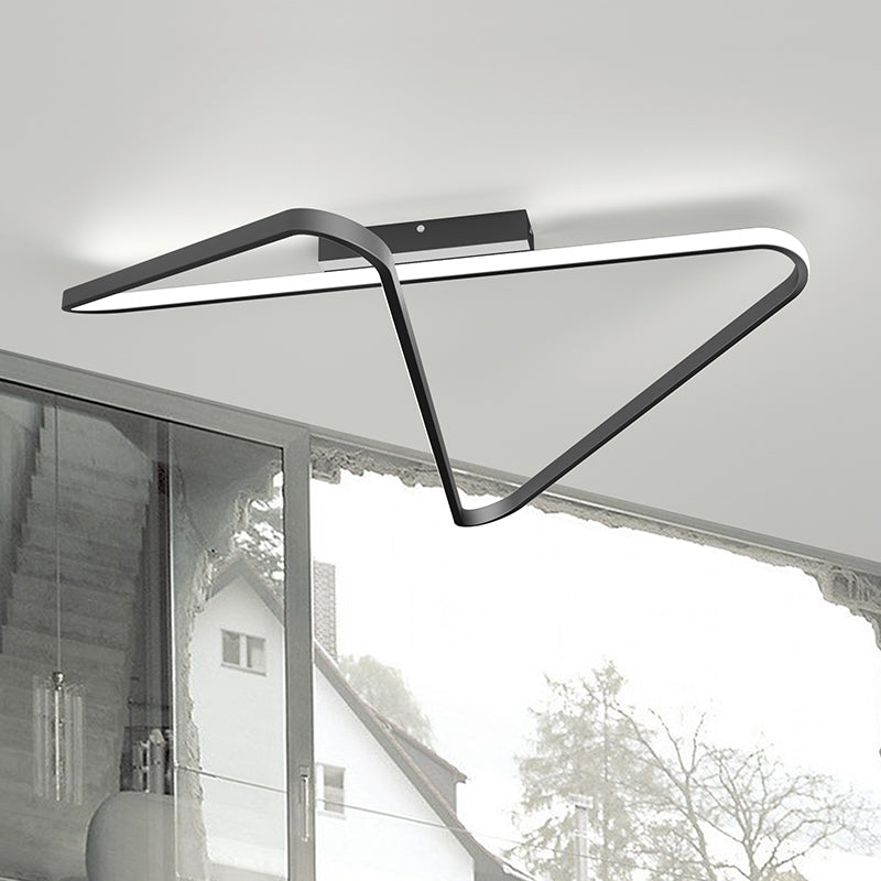 Modern Style Linear Shape Ceiling Light Metal 1 Light Ceiling Light for Restaurant