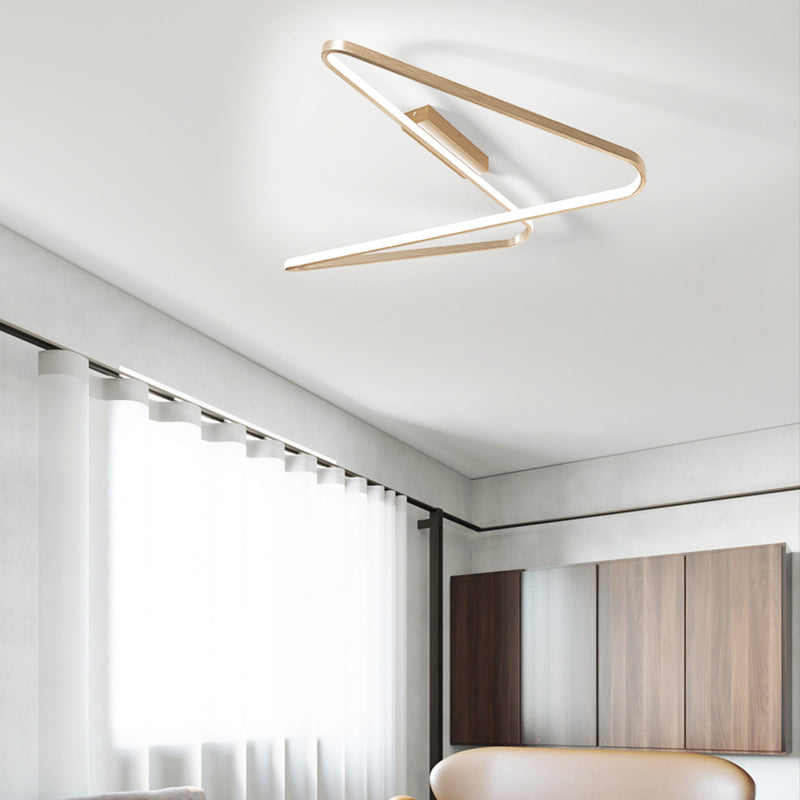 Modern Style Linear Shape Ceiling Light Metal 1 Light Ceiling Light for Restaurant