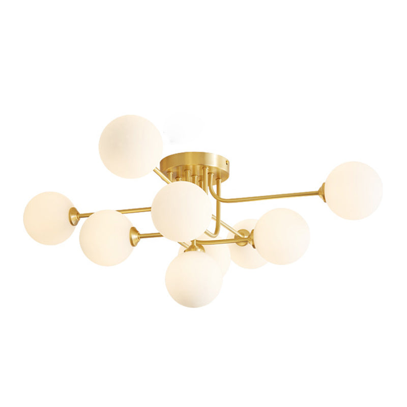Glass Ball Shape Flush Ceiling Light Modern Style Multi Lights Flush Mount Lighting