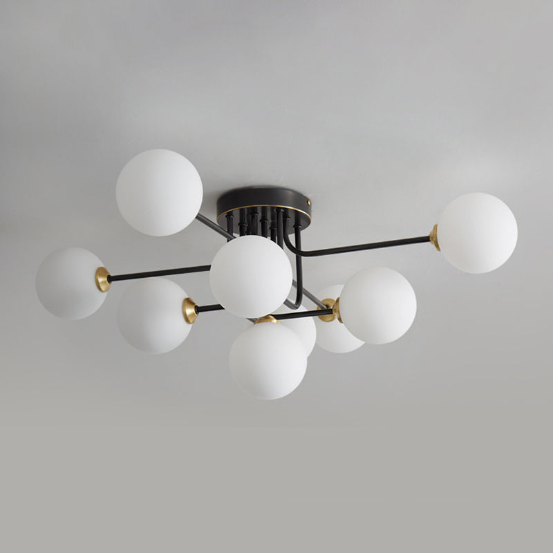 Glass Ball Shape Flush Ceiling Light Modern Style Multi Lights Flush Mount Lighting