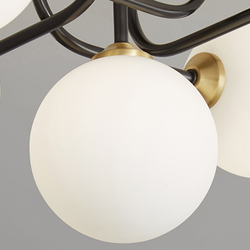 Glass Ball Shape Flush Ceiling Light Modern Style Multi Lights Flush Mount Lighting