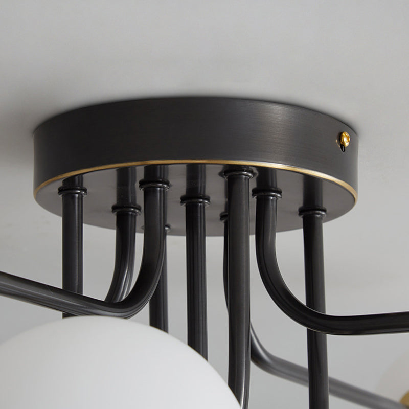 Glass Ball Shape Flush Ceiling Light Modern Style Multi Lights Flush Mount Lighting