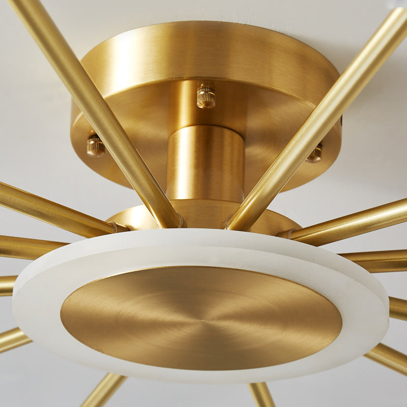 Crystal Geometrische Flush Plafond Licht Modern Multi-Lights Flush Mount Verlichting in Brass
