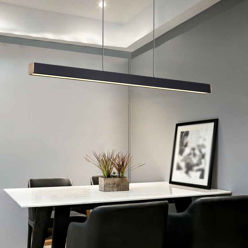 Contemporary Style Linear Shape Pendant Light Metal 1-Light Pendant Lighting