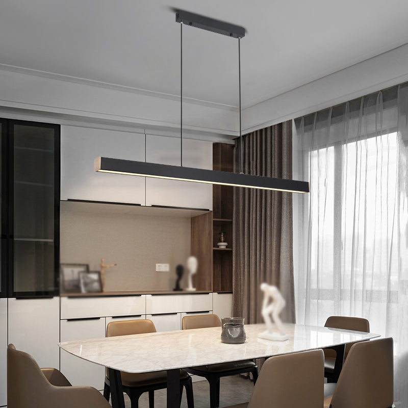 Contemporary Style Linear Shape Pendant Light Metal 1-Light Pendant Lighting