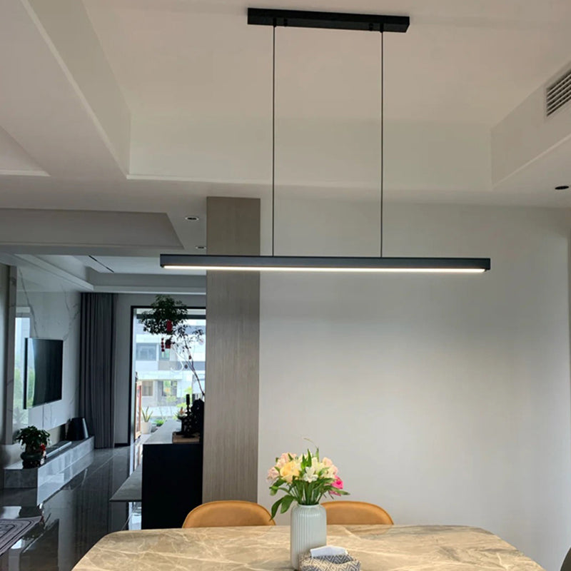 Contemporary Style Linear Shape Pendant Light Metal 1-Light Pendant Lighting