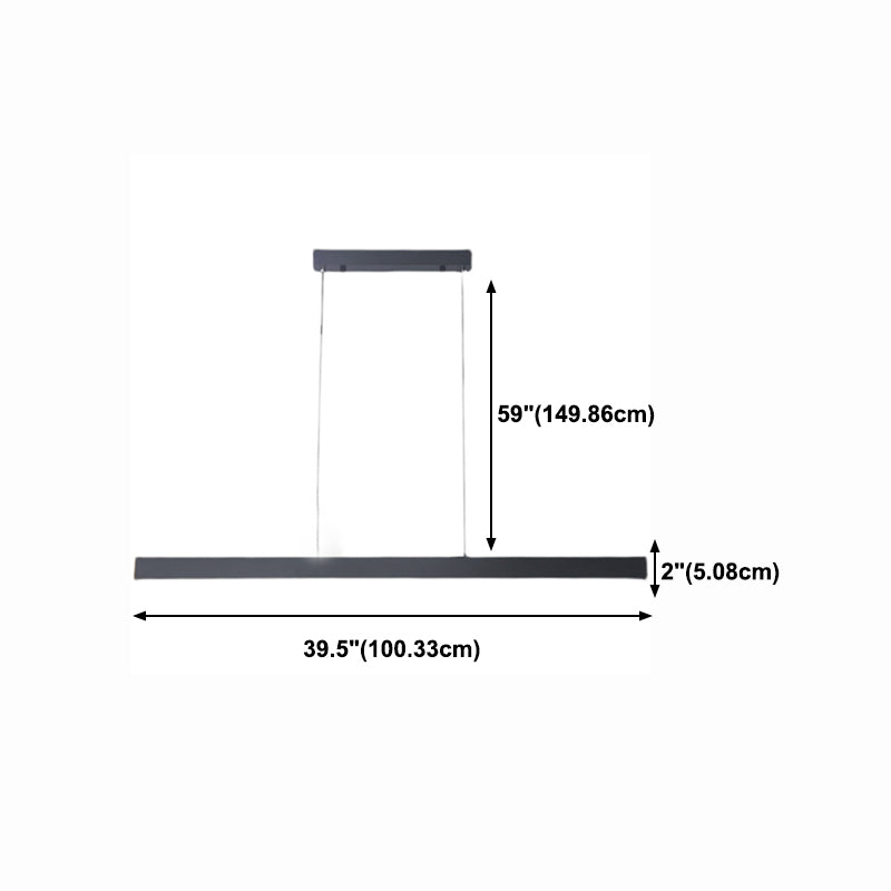 Contemporary Style Linear Shape Pendant Light Metal 1-Light Pendant Lighting