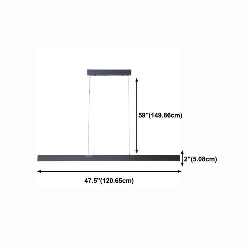 Contemporary Style Linear Shape Pendant Light Metal 1-Light Pendant Lighting
